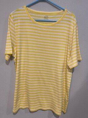 J. Crew Yellow and White Striped Tee